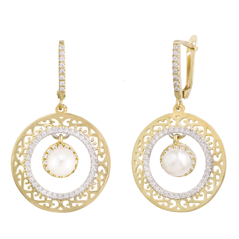 עגילים תלויים נינט פנינה