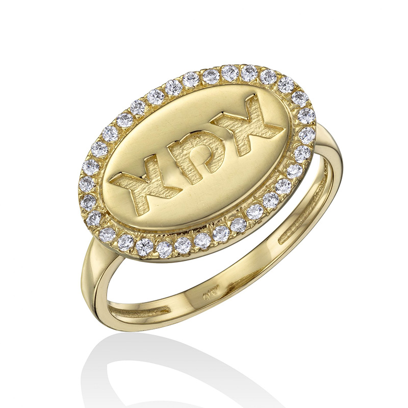 טבעת חותם אובלית אמא