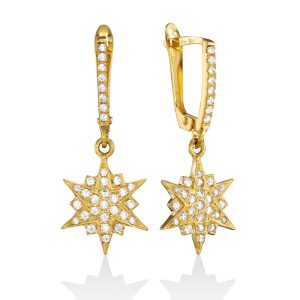 עגילים תלויים כוכב זירקון