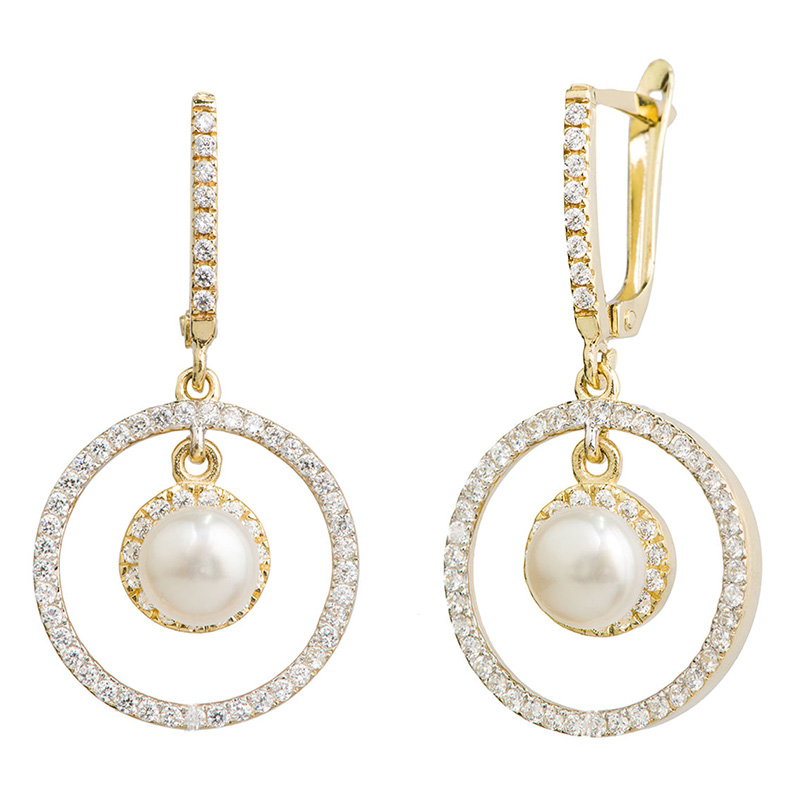 עגילים תלויים לילה פנינה