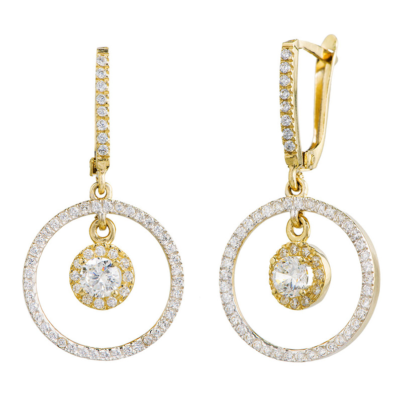 עגילים תלויים לילה זירקון