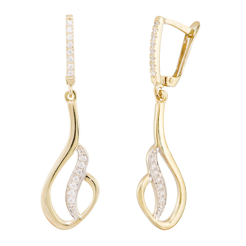 עגילי זהב תלויים מקסין