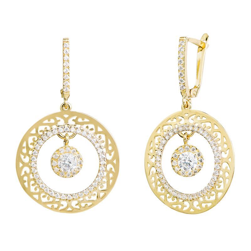 עגילים תלויים נינט זירקון